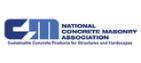 A blue and white logo for the national concrete association.